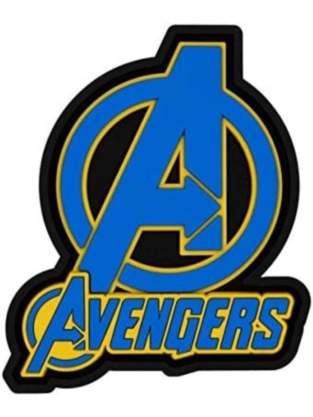 Marvel Avengers Logo Soft Touch PVC Magnet Blue Yellow Fridge Locker 3" Monogram